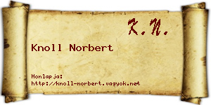 Knoll Norbert névjegykártya